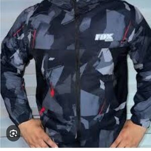 Fox Men's Black and Gray Hoodes Jacket